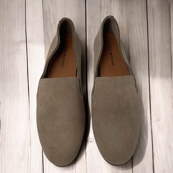 Lucky Brand Charsa Suede Slip-On Loafers Tan Slip On Flats Size 9.5 - Picture 2 of 8
